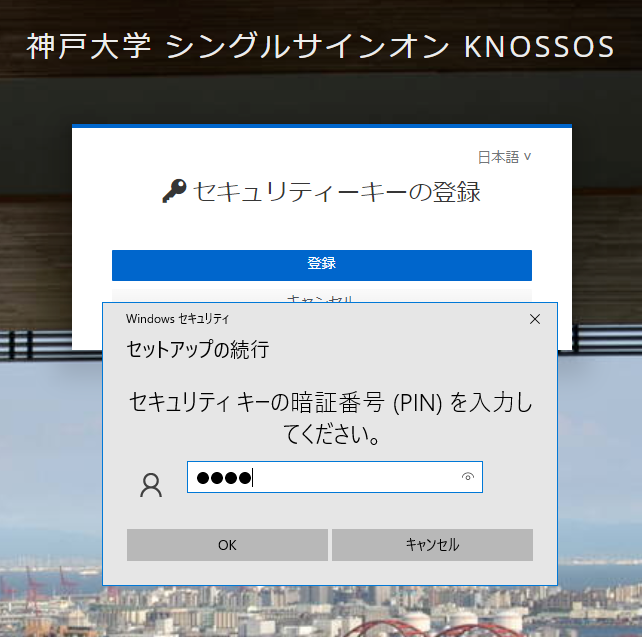 セキュリティキーを動作させる